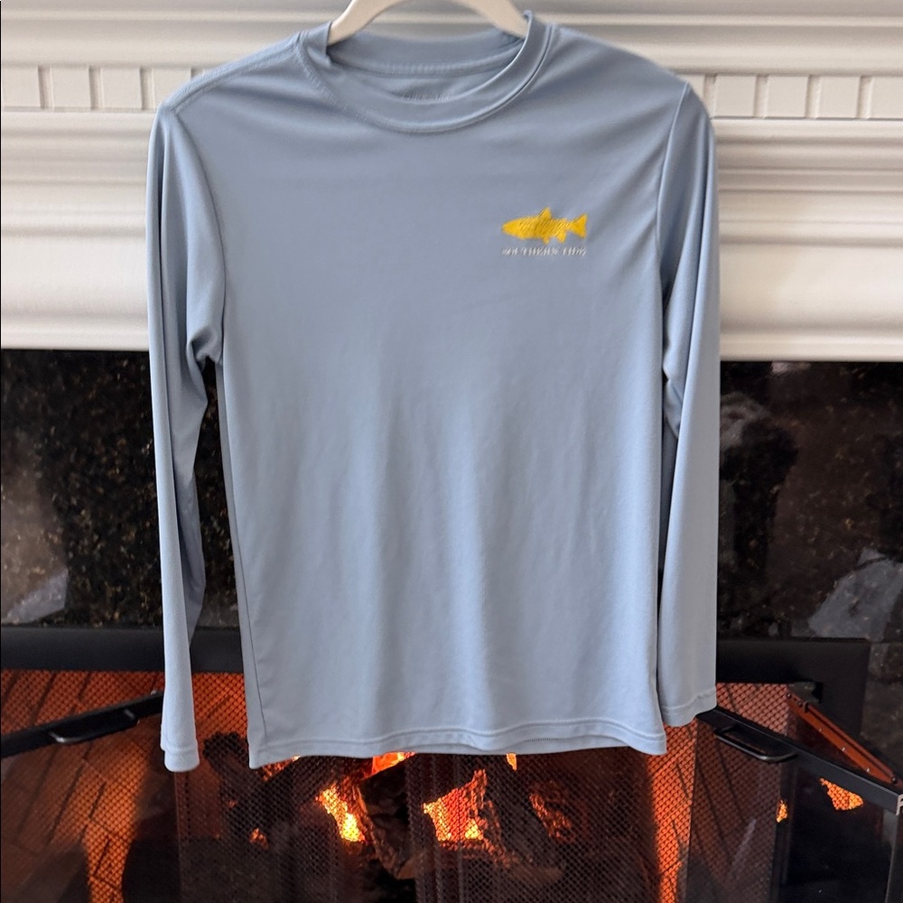 Southern Tide Blue Long Sleeve with Colorful Fish Design
